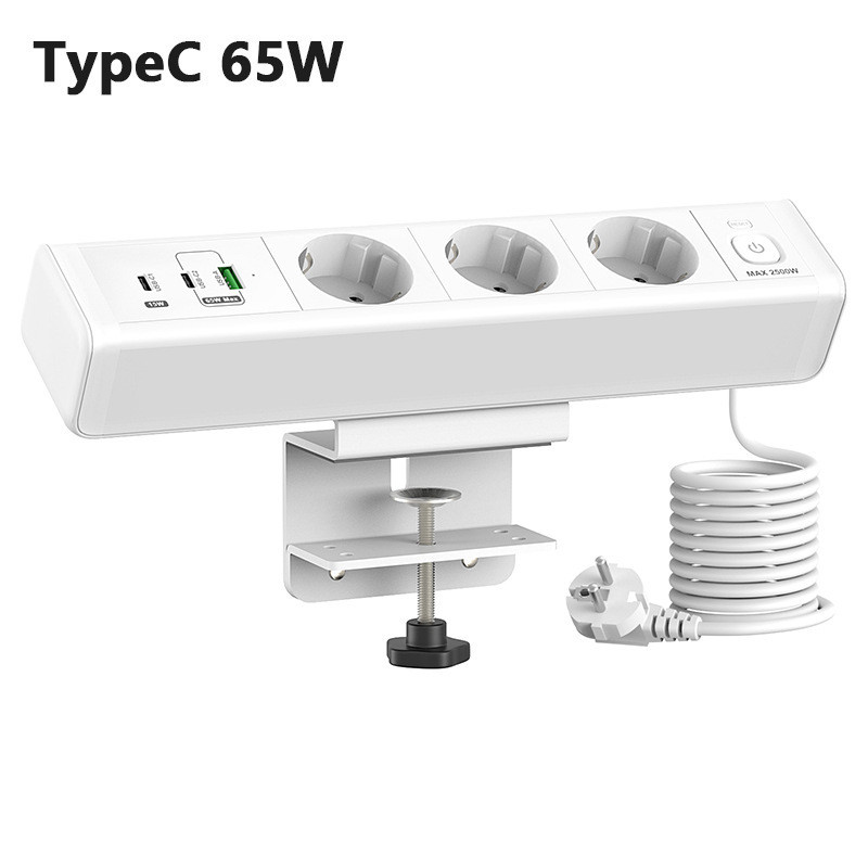 Cross-Border European Standard Clip Table Socket with Switch 65W Fast ...