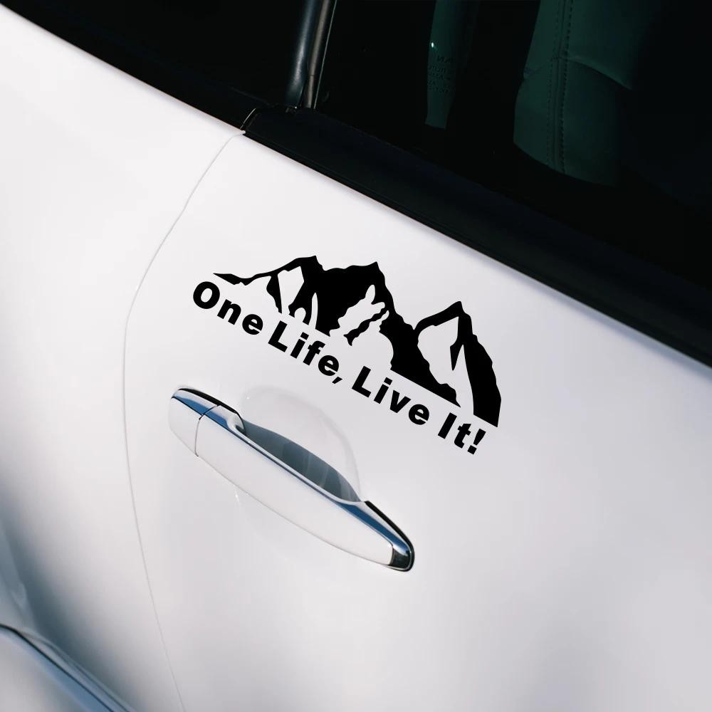 ONE LIFE LIVE IT Car Tuning Off Road SUV Truck Mountain Silhouette Car ...