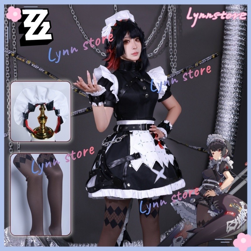 ZENLESS ZONE ZERO Cosplay Costume ELLEN JOE Wig Dress Shark Tail Set ...