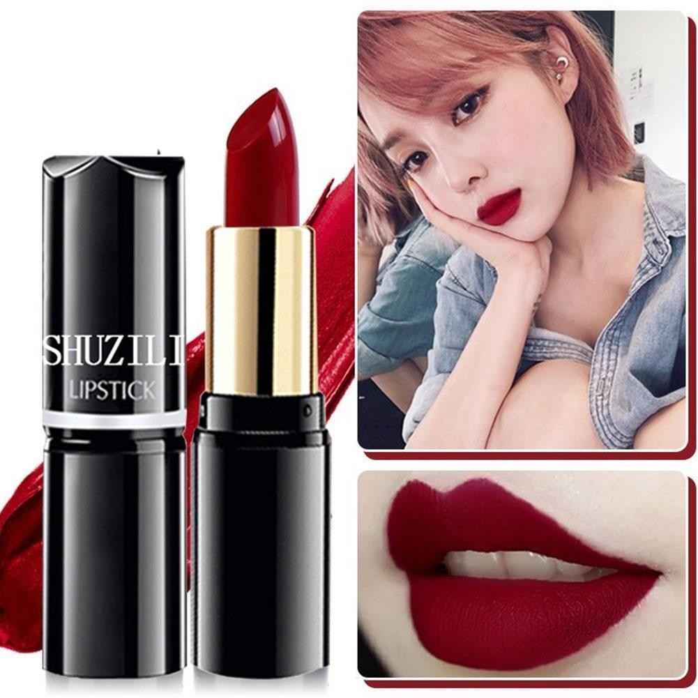 Matte Red and Marron Lipstick Auntie Red Waterproof Long Lasting Non ...