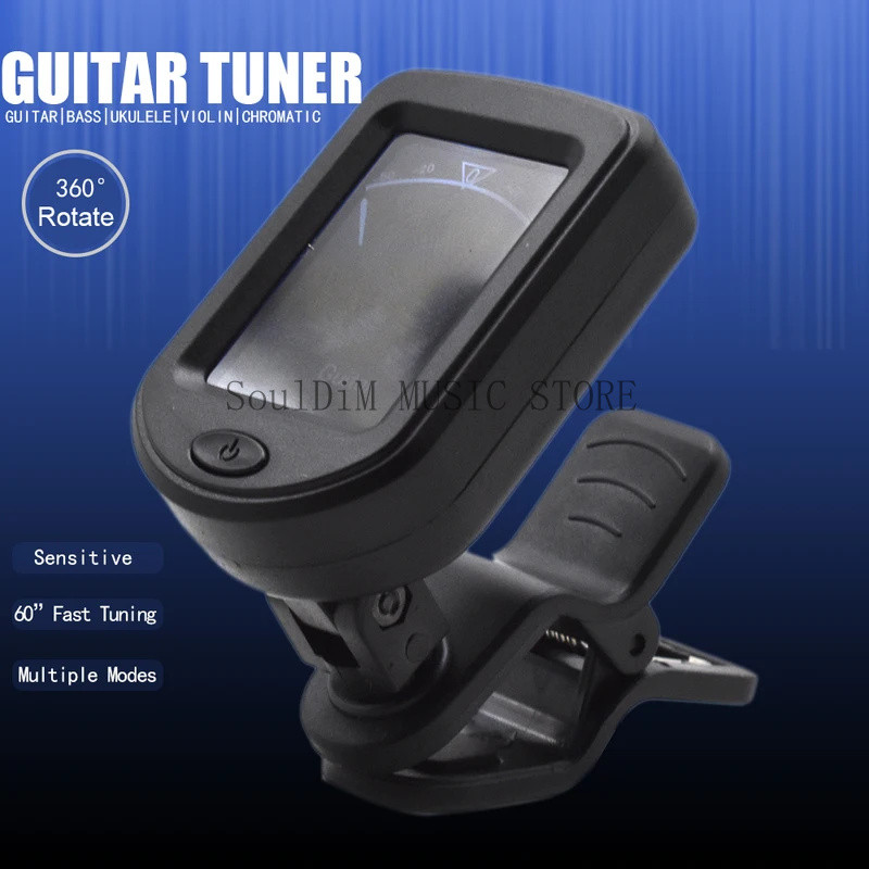 Clip-On Digital Guitar Tuner 360 Degree Rotatable LCD Guitarra Tuner ...