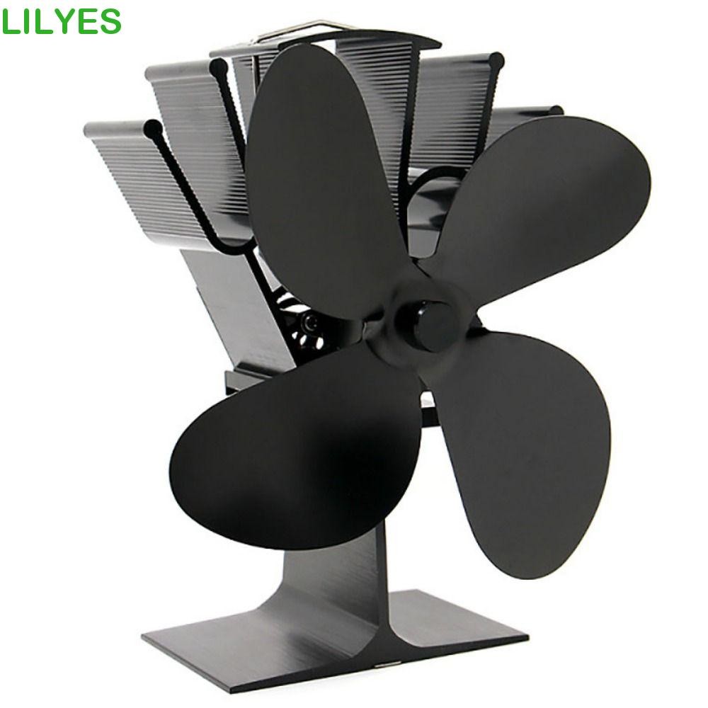 LILYES Heat Powered Fireplace Fan, Eco Friendly Quiet 4 Blades Stove