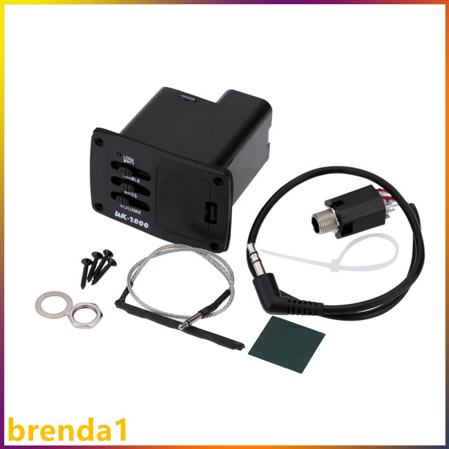 Best Price! Ukulele Preamp Amplifier Tuner System 3 Band Piezo Pickup