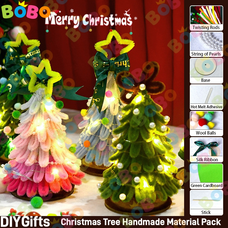 Christmas Tree Fuzzy Wire Making Kit Gradient DIY Decoration Christmas ...