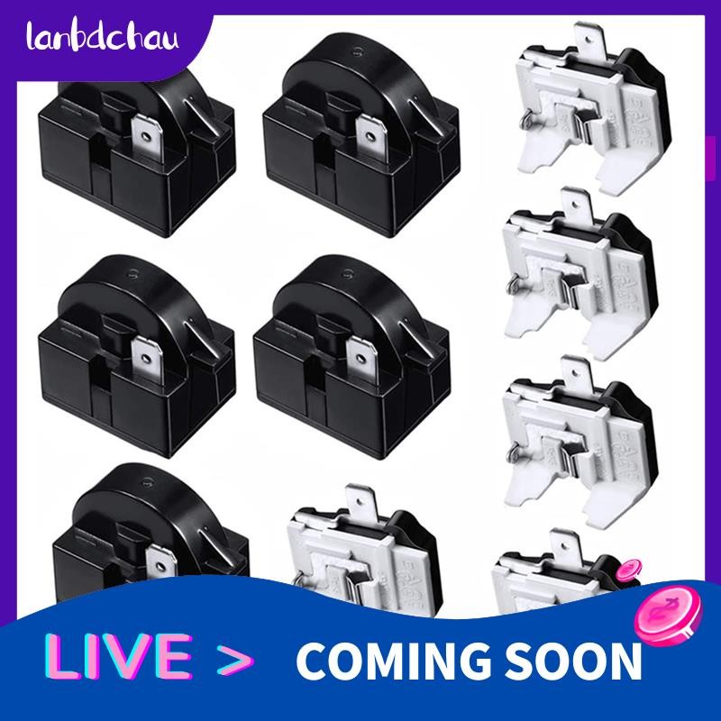 Refrigerator Compressor Relay and Overload Kit 5 Sets,QP24R7 4.7 Ohm 1