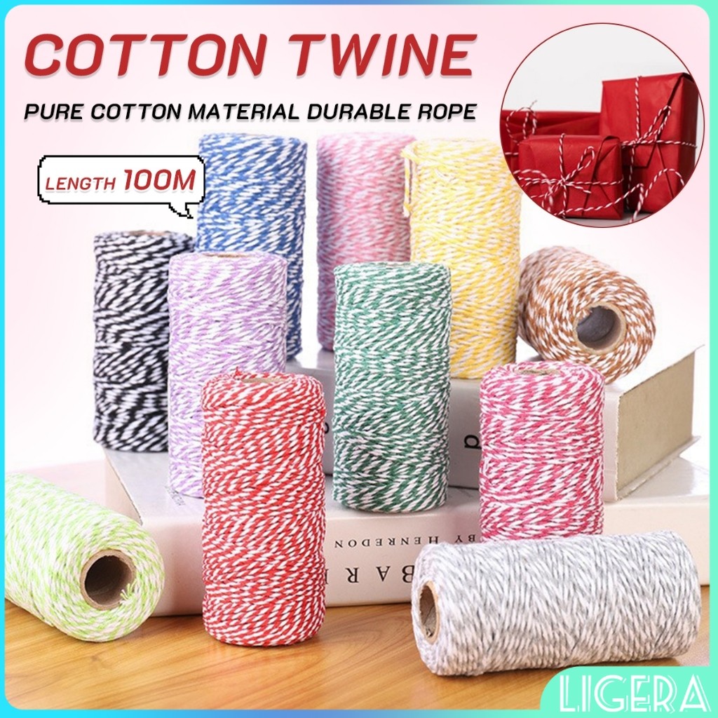 LGR Bakers Twine Cotton Rope Dual-color Twisted Twine DIY Craft for ...