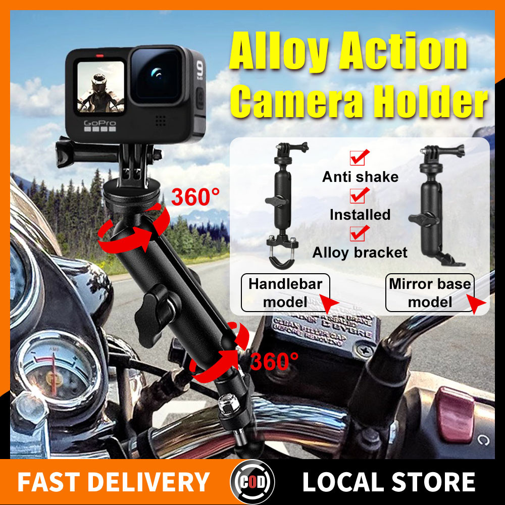 Action Camera Holder Gopro Motorcycle Bracket 360° Rotation Stand For ...
