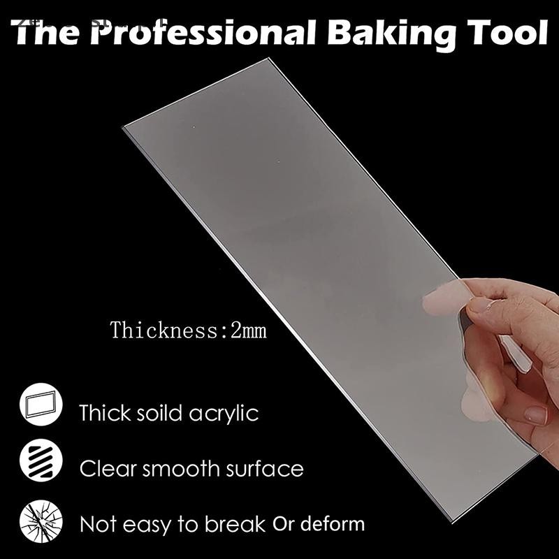 【ZLPH】 Transparent Cake Cream Scraper Cake Making Scraper Rectangular ...