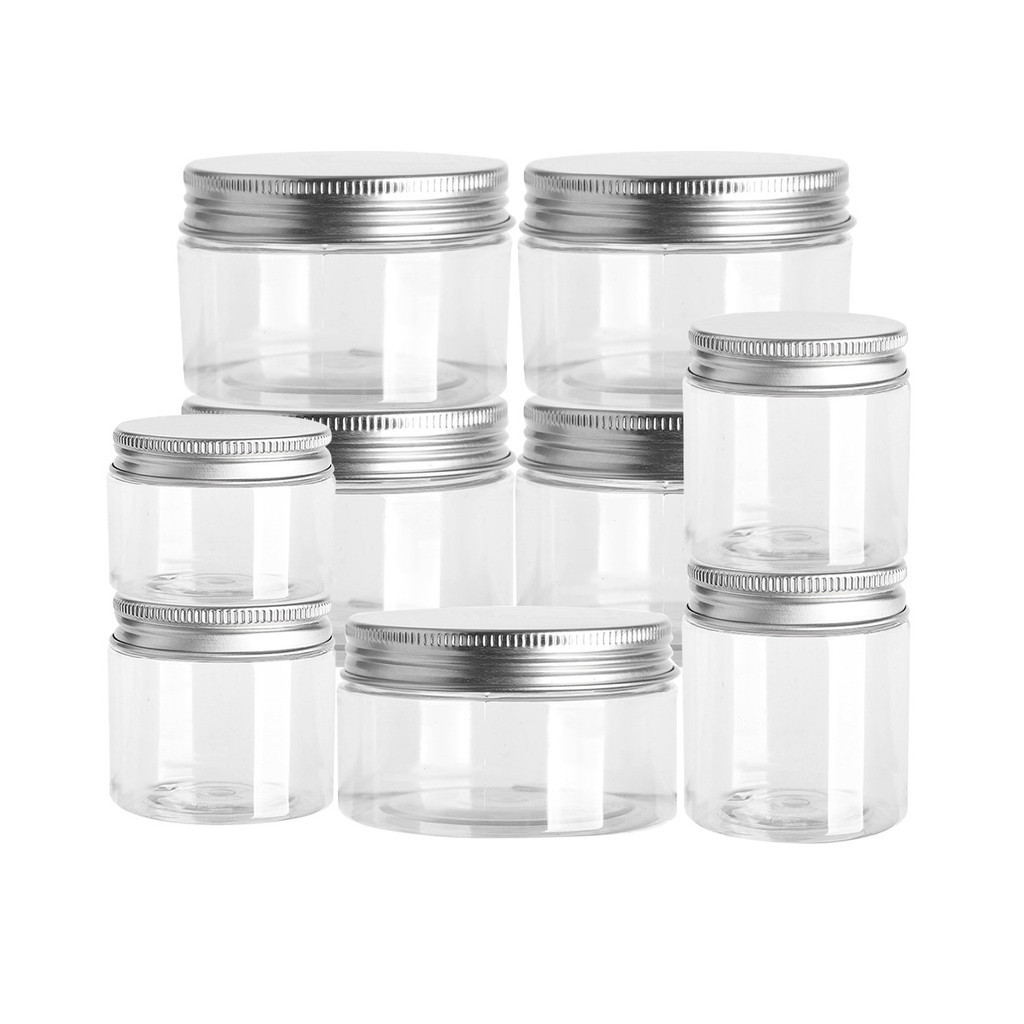 1/5/10Pcs Empty Clear PET Bottles with Screw Aluminum Cap Mini