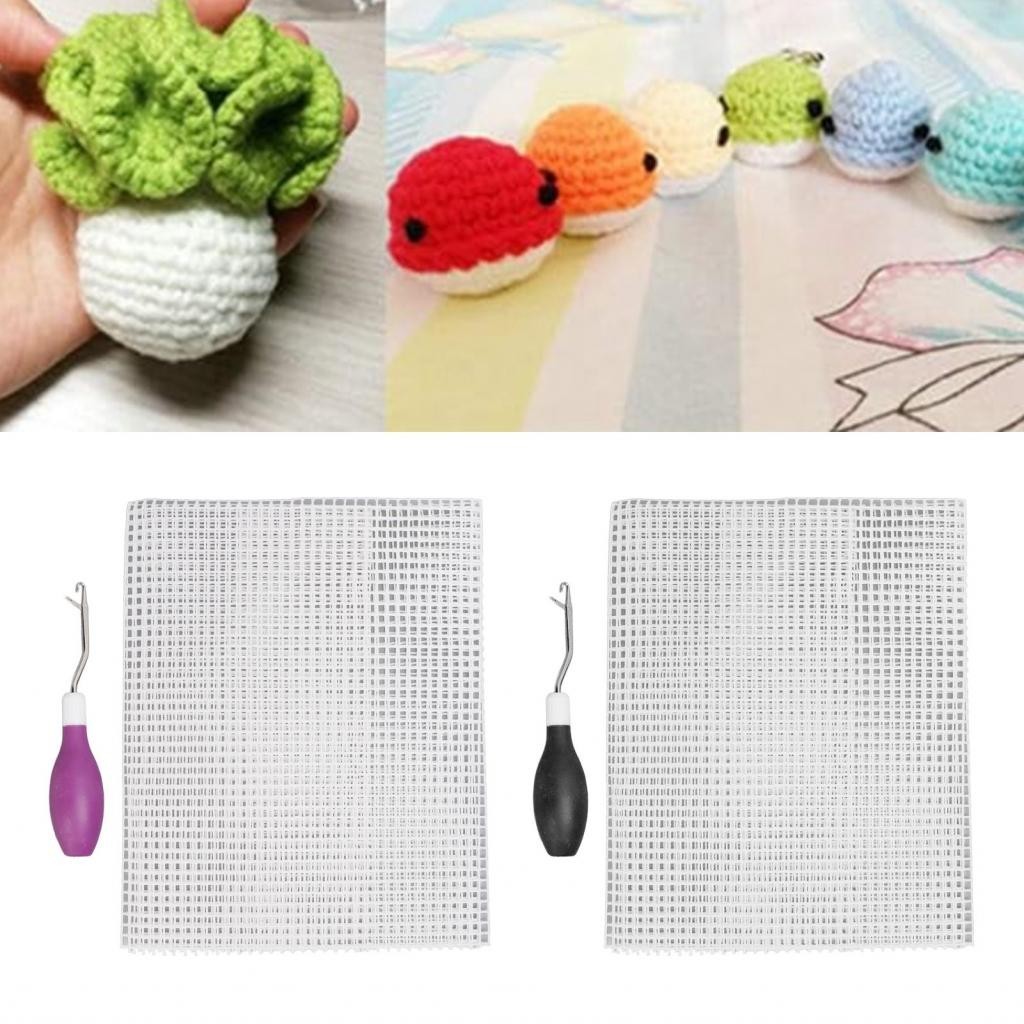 Henye Blank Rug Hooking Mesh Oval Handle Latch Hook Tool Multi Purpose ...