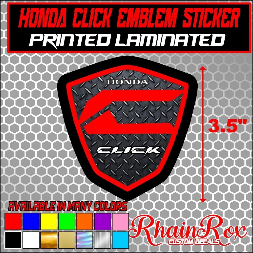 honda click emblem sticker 3.5inches long printed laminated | Shopee ...