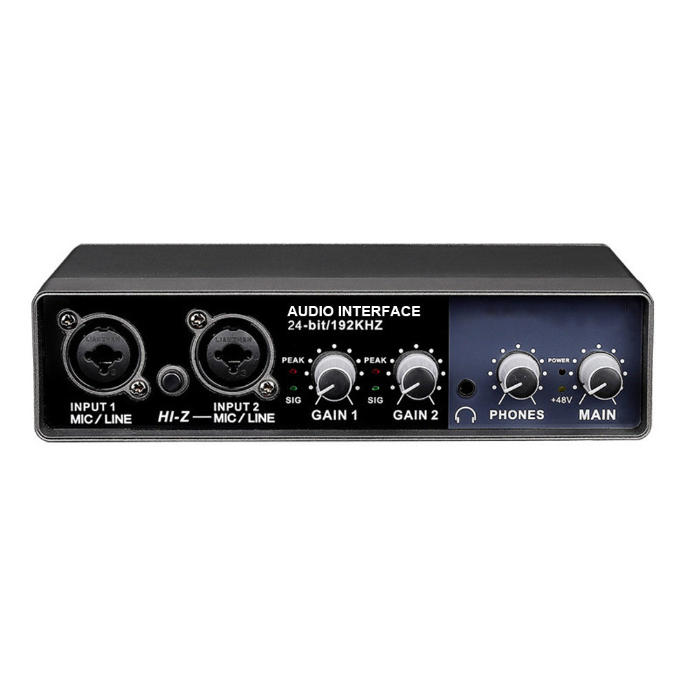 Portable Audio Interface USB Sound Card Mic Preamplifier Computers ...