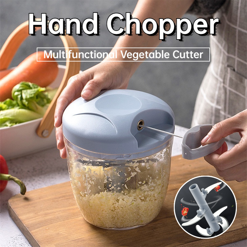 500ml/900ml Hand Chopper Manual Rope Food Processor Garlic Vegetable ...