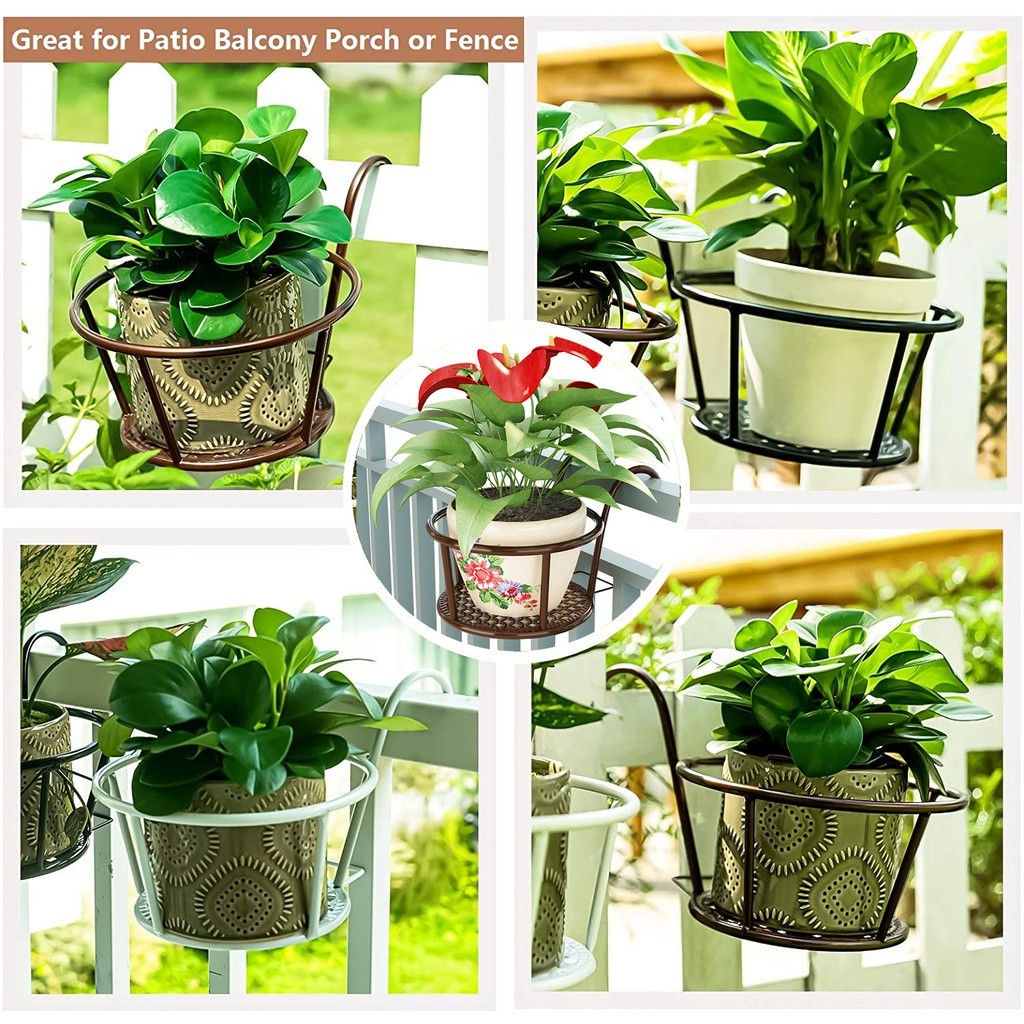 3pcs Garden Hanging Plant Iron Racks Balcony Plant Stand Flower Pot ...