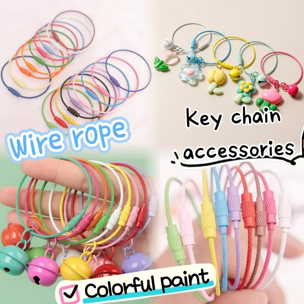 Colorful Painted Steel Wire Ring Cartoon Metal Key Ring Large String ...