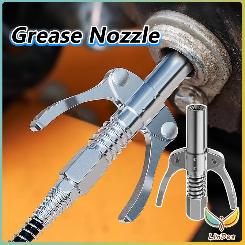 Upgraded Double Handle Grease Gun Nozzle – 30cm Hose, Quick Release Coupler, Universal Fit