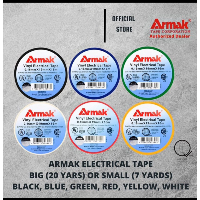 COD ORIGINAL!! PER PCS!!Armak Vinyl Electrical Tape 16meter . Black,Red ...