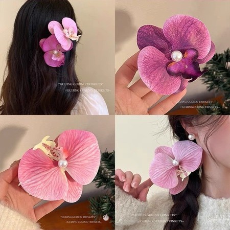 Women's Fashion Phalaenopsis Hair Clip Sweet Girls Beautful