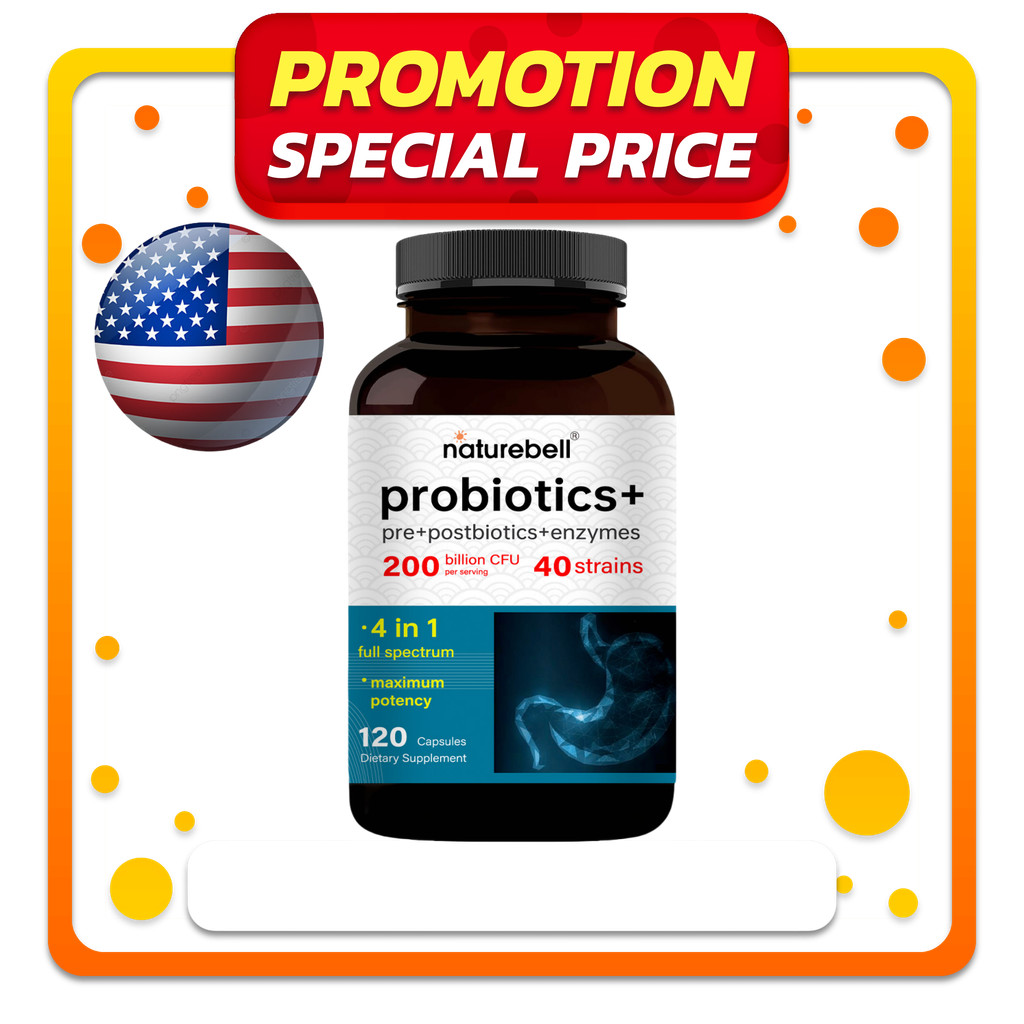 NatureBell High Potency Probiotics 40 Capsules, Supports Digestion ...