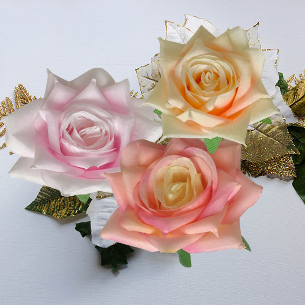 DIY Artificial Rose Flower Heads 5pcs for Home Party Decoration Wedding ...