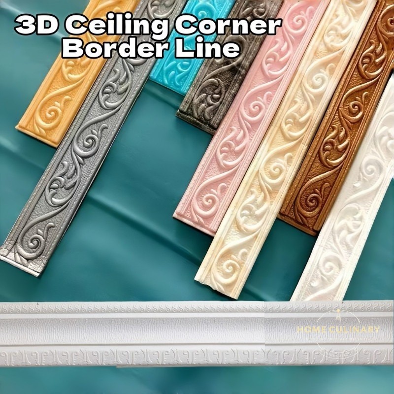 3D Foam Wall Edge Strip Sticker Self-Adhesive Waterproof Baseboard ...