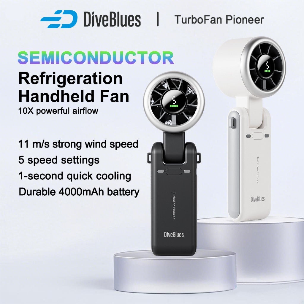 DiveBlues 2025 high -speed handheld fan Turbo jet digital screen 4000 ...