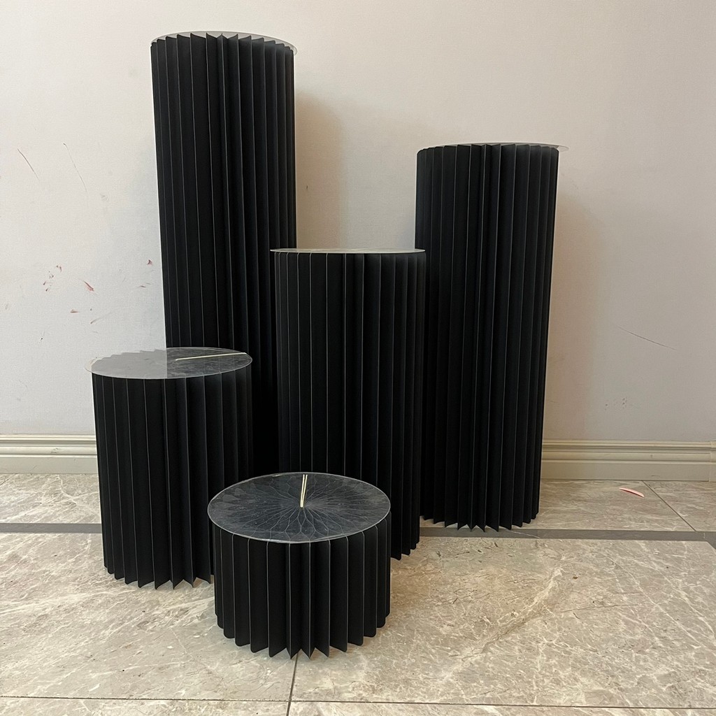 Black Roman Column Dessert Table Display Stand Window Display Round ...