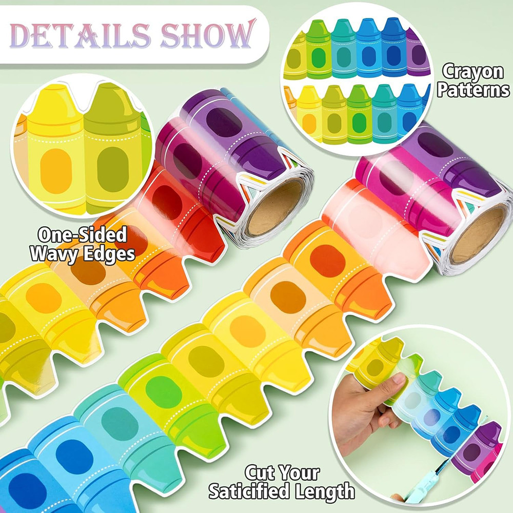 7.9m/7.6cm Pencil Blackboard Stickers Decorate Room Borders with ...