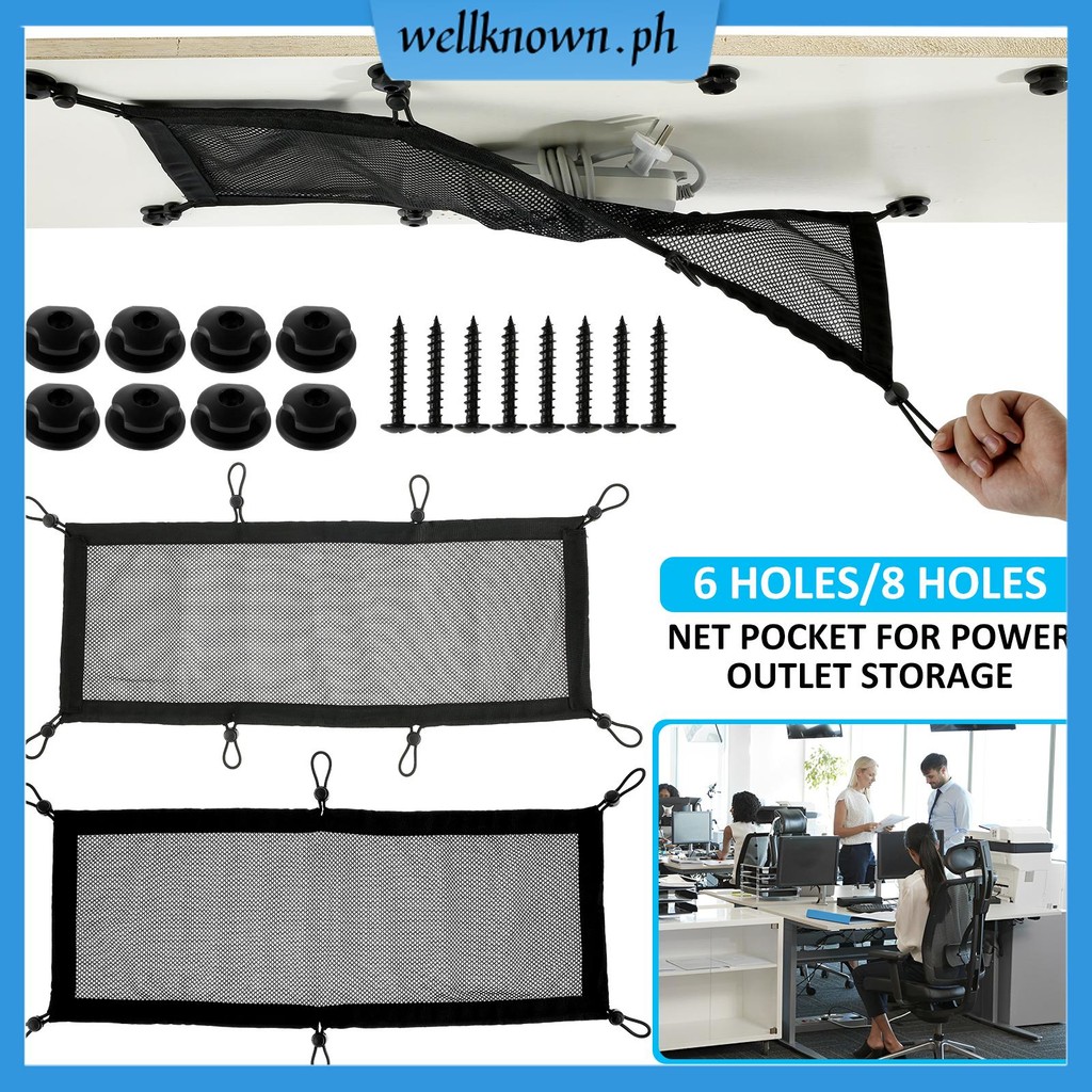 Cable Management Net Large Capacity Flexible Adjustable Wire Organizer ...