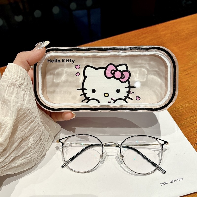 Hello kitty transparent wave glasses box kitty high color value hi kt ...