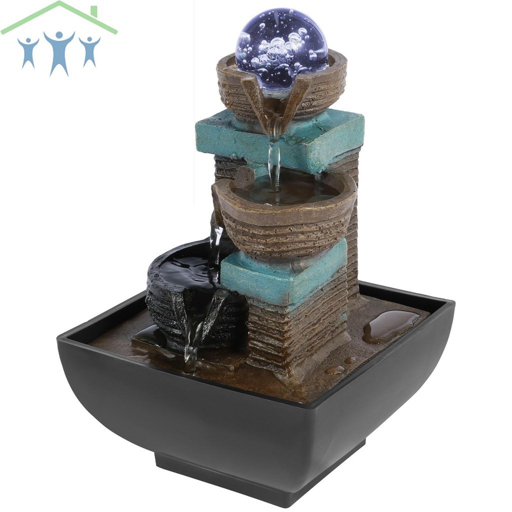 Indoor Tabletop Fountain Water Features with Illuminated Crystal Ball ...