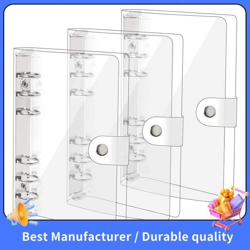 3 Pack A6 Transparent Soft PVC 6 Ring Binder Cover Clear Binder ...