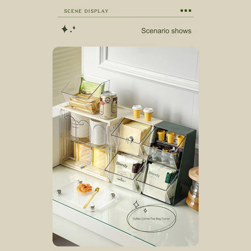 Tea Bag Coffee Storage Rack Desktop Organizer Acrylic Dustproof ...