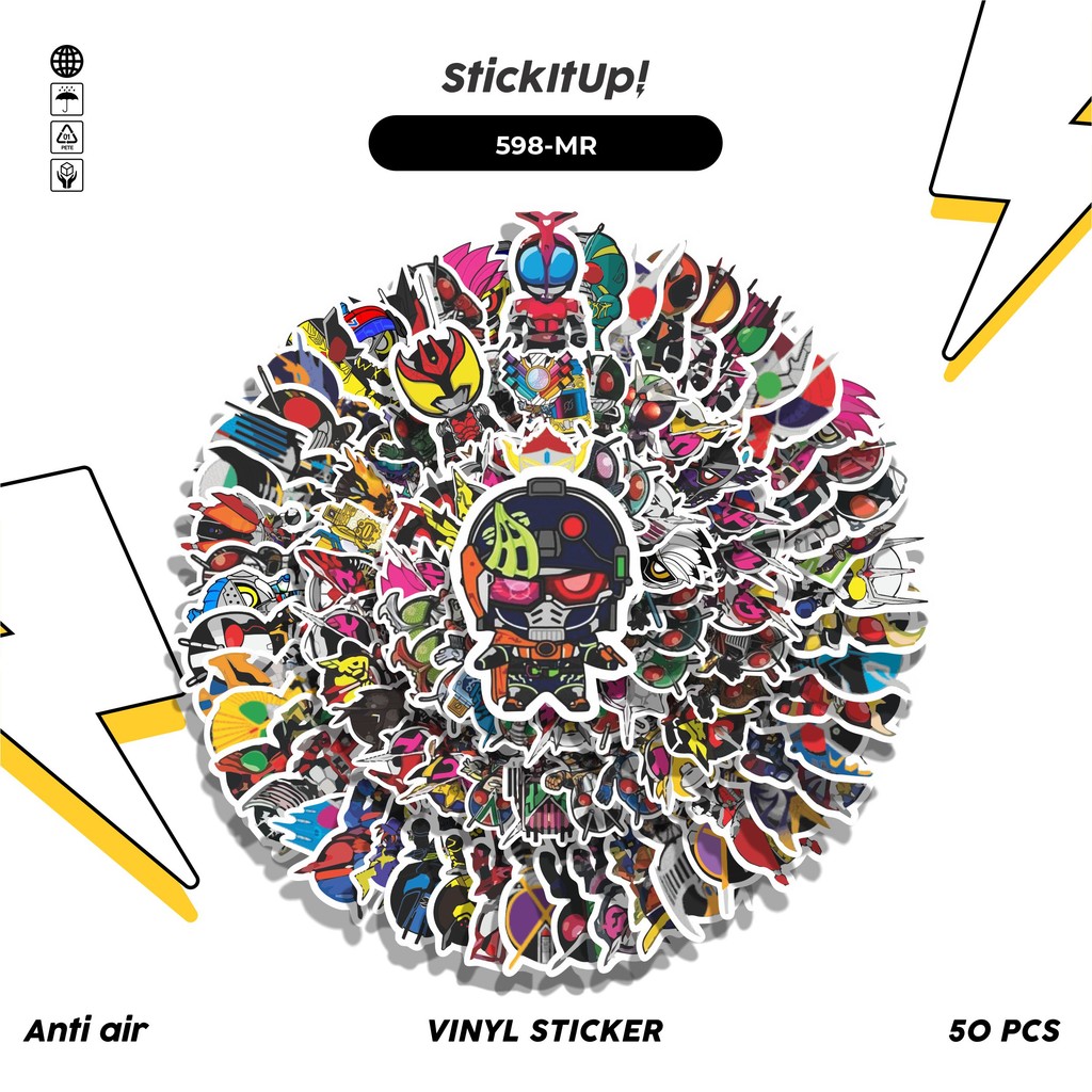 HP 100 Pcs Masked Rider Stickers Cute Aesthetic Vinyl Waterproof for ...