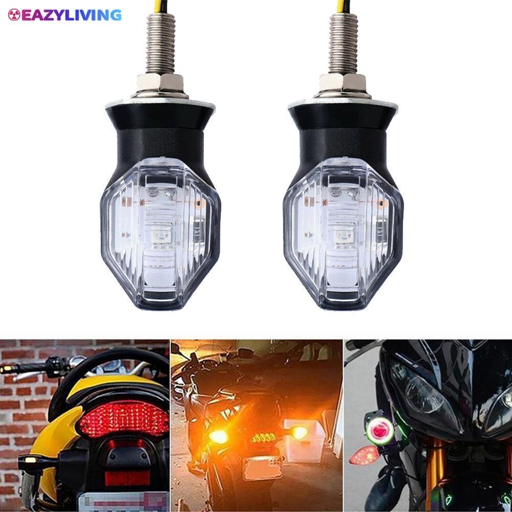 2pcs Mini Universal Motorcycle LED Turn Signal Indicators Light Amber ...