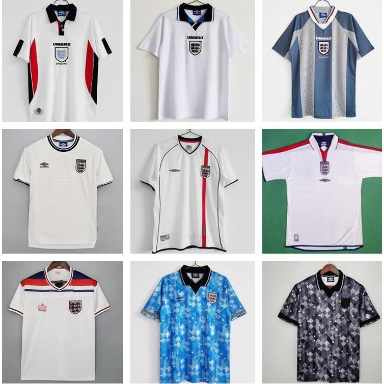 98 England home Retro Soccer Jersey ENG English Vintage Jersey 1990