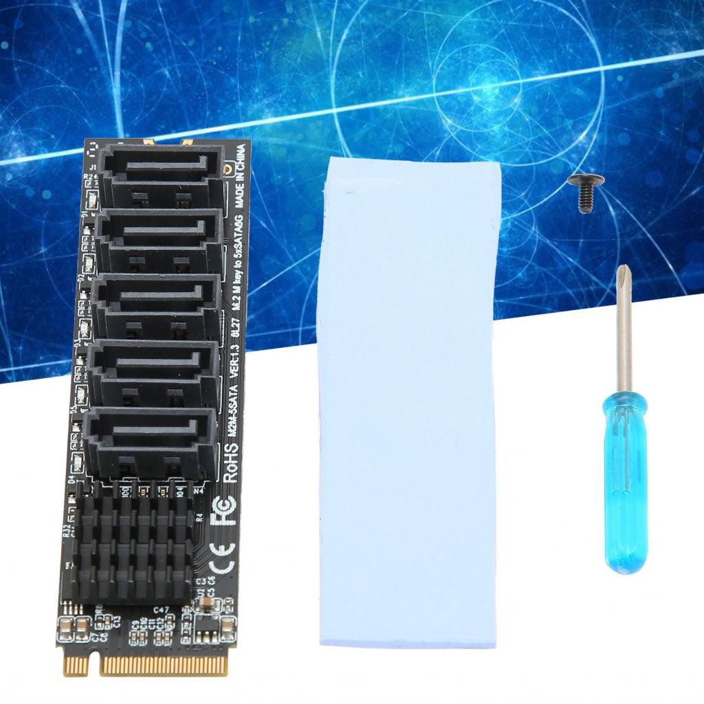 Tominihouse M.2 NGFF B-Key Sata to SATA 5 Port Expansion Card 6Gbps For ...