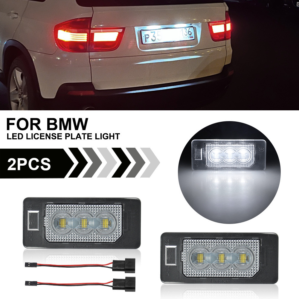 2PCS For BMW E46 E90 F10 LED License Plate Light E39 E60 E61E70 E71 E92