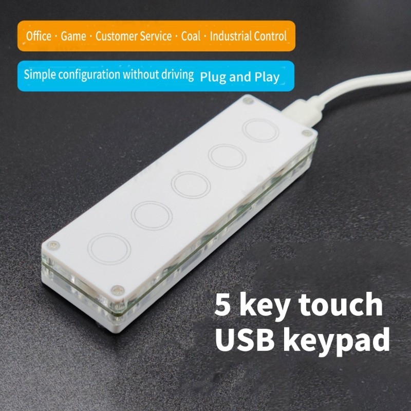 Con 5-Key Customizable Mini Keypad Touch Keyboard Multifunction ...