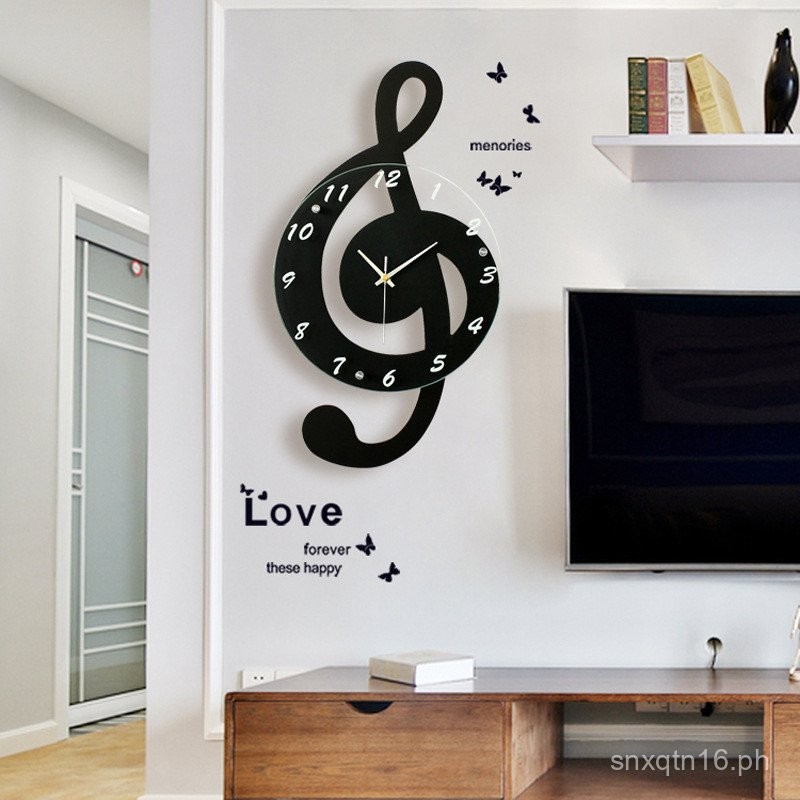 Minimalist Musical Note Decorative Wall Clock Cross-Border Hot-Selling ...