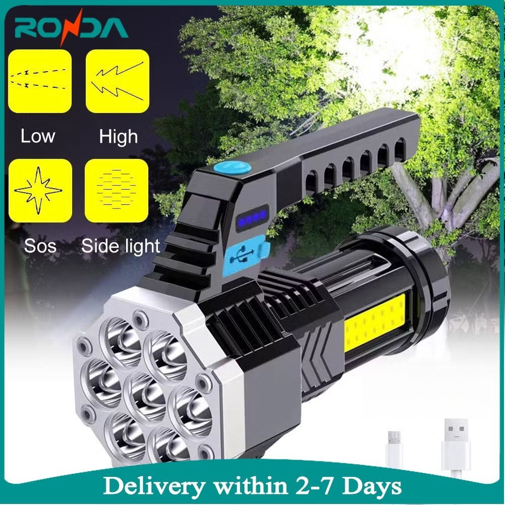 Long Range Search Flashlight USB Rechargeable Super Bright High Power ...