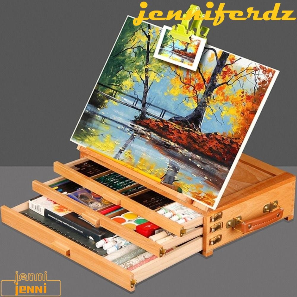 JENNIFERDZ Beech Wooden Table Easel, Adjustable Multifunction Art ...