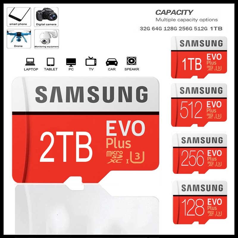 high speed EVO Plus Memory Card SDHC 64GB/128GB/256GB/512GB1TB/2TB SDXC ...