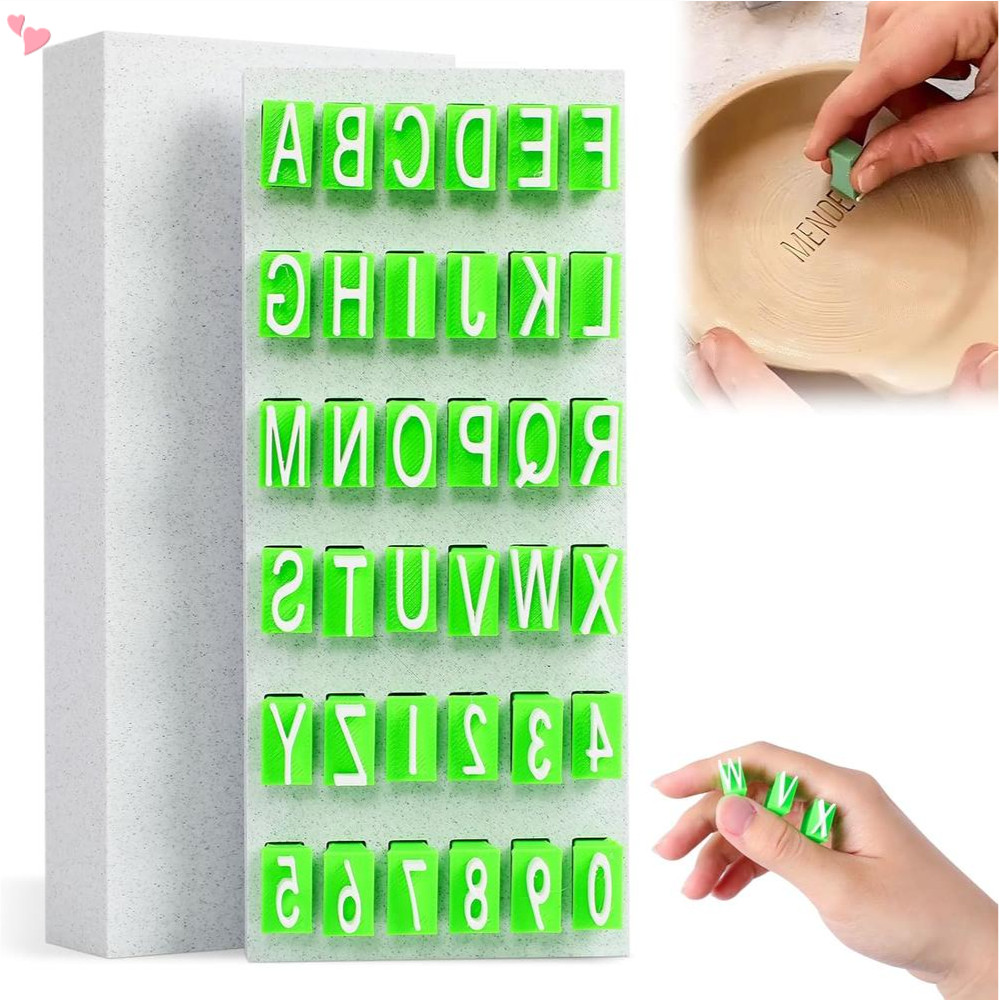 Alphabet Stamps Set for Clay Pottery, Polymer Clay Stamps - Alphabet ...