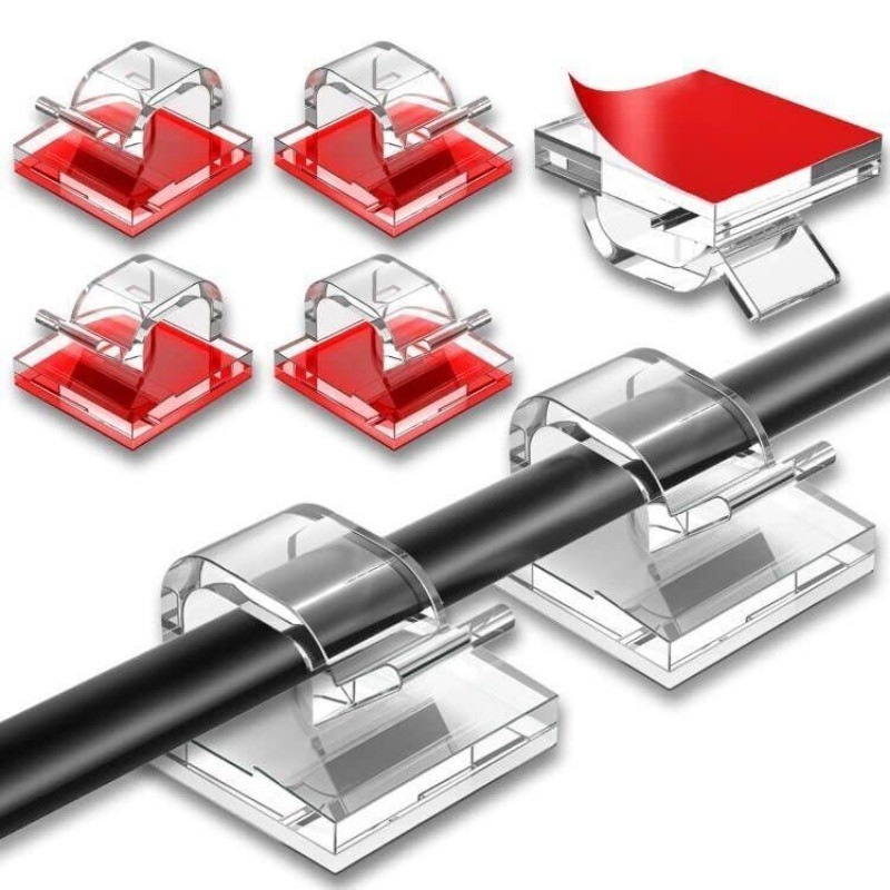 Self Adhesive Cable Clips - Cord Management - Wire Holder - Desk Tidy ...