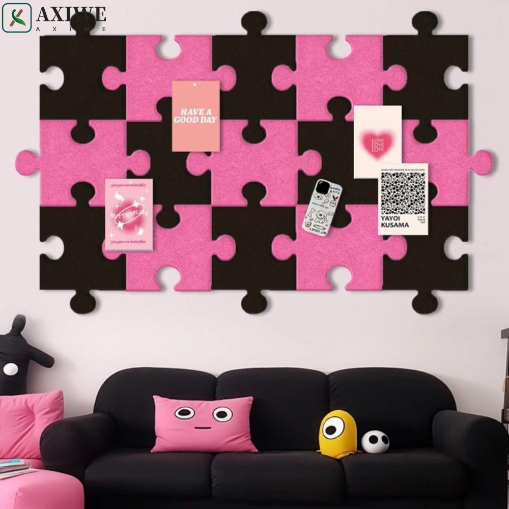 AXIWE Puzzle Felt Display Board, Pictures Notice Note Message Board