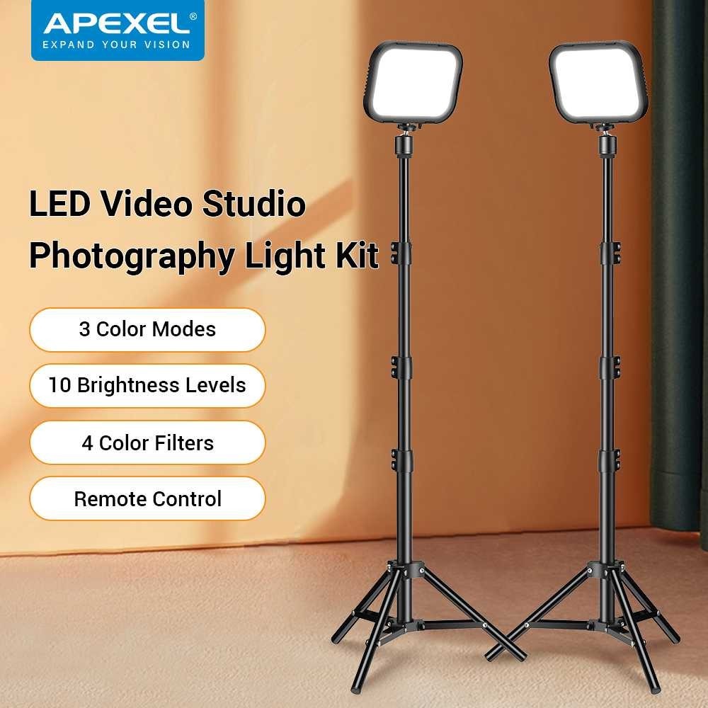 APEXEL Studio Fill Light 3 Color Dimmable Camera Light with Tripod ...