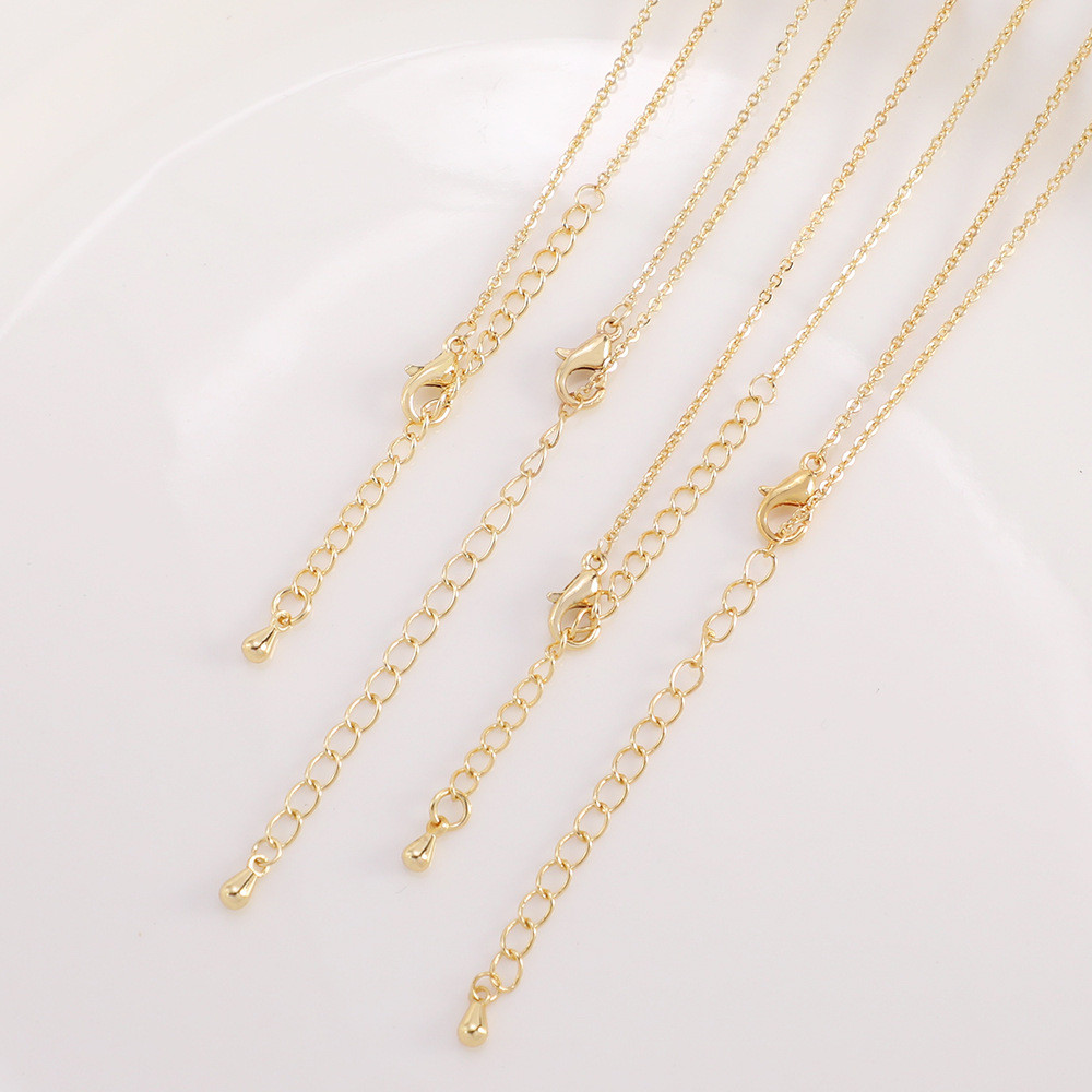Ins Style Copper Plated Real Gold with Extension Chain Necklace 18K