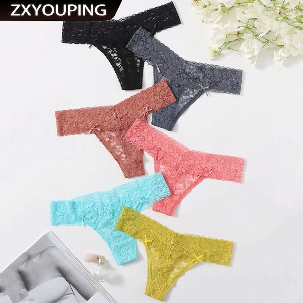 ZXYOUPING Women Lace Thong Sexy See Through Temptation Panties Low ...