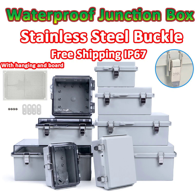 Junction Box IP67 Waterproof Electrical Hinged Clear Cover Stainless ...